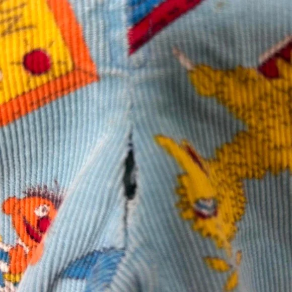 VTG‎ 70s Sesame Street Baby Romper CorduroyBig Bird Cookie Monster